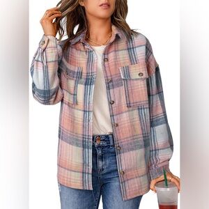 Pink Plaid Flannel Shacket
